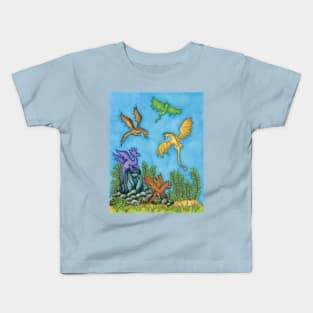 Dragons Learning to Fly Kids T-Shirt